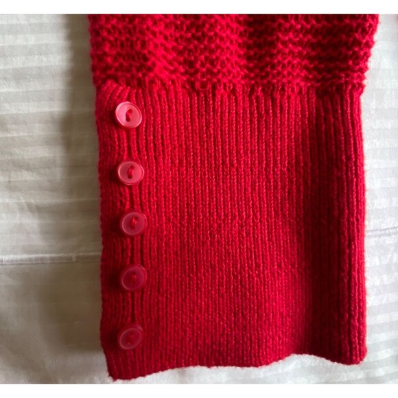 NWT Ann Taylor LOFT Textured Crewneck Sweater 100% Cotton Red XXL Button Cuff - Picture 8 of 9